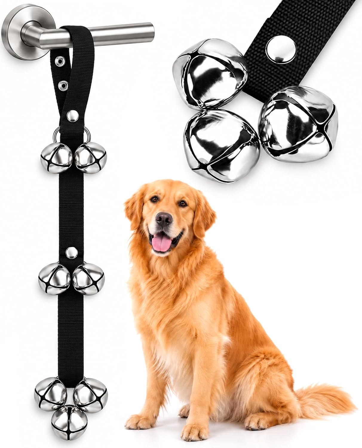 BLUETREE Dog Doorbells Premium Quality Training Potty Great Dog Bells Adjustable Door Bell Dog Bells for Potty Training Your Puppy The Easy Way - 7 Extra Large Loud 1.4 DoorBells by Bluetree