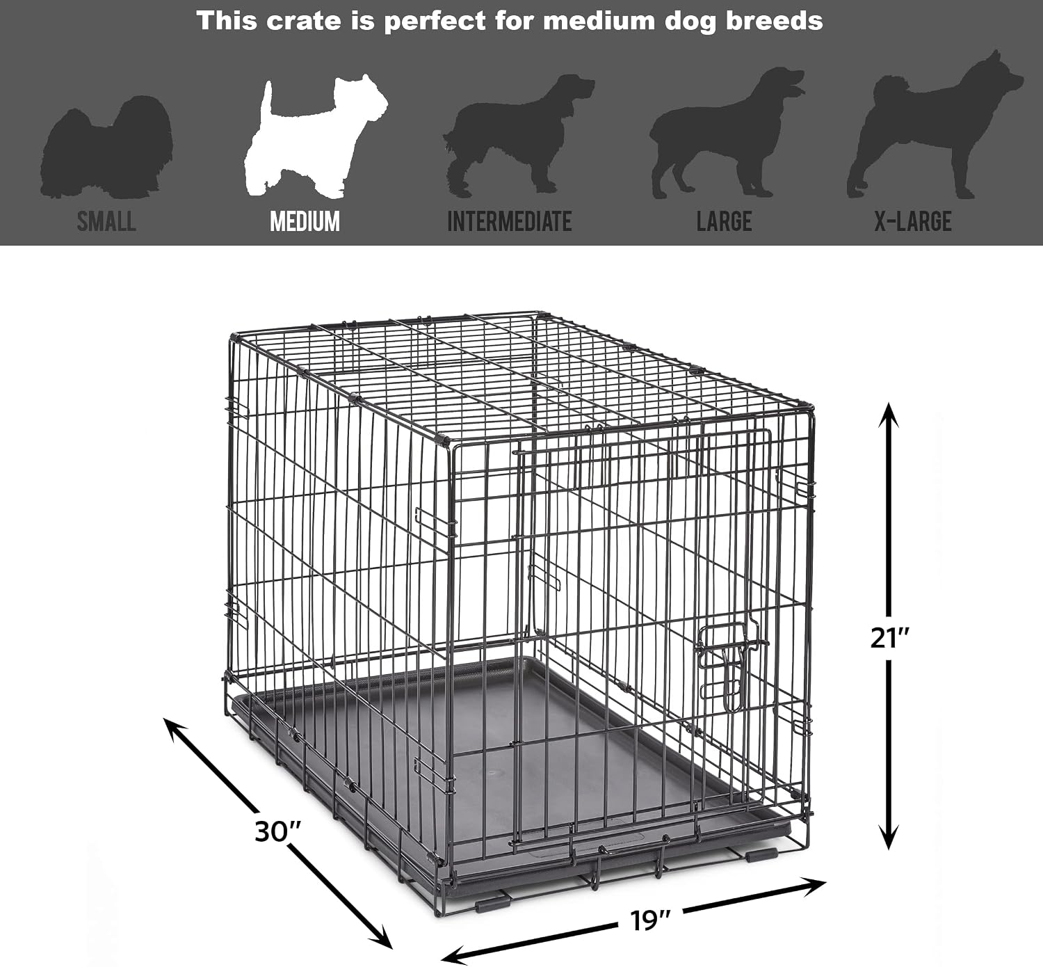 New World by Midwest 30-Inch Single Door Crate, Medium Breeds, 21-40 lbs by Midwest