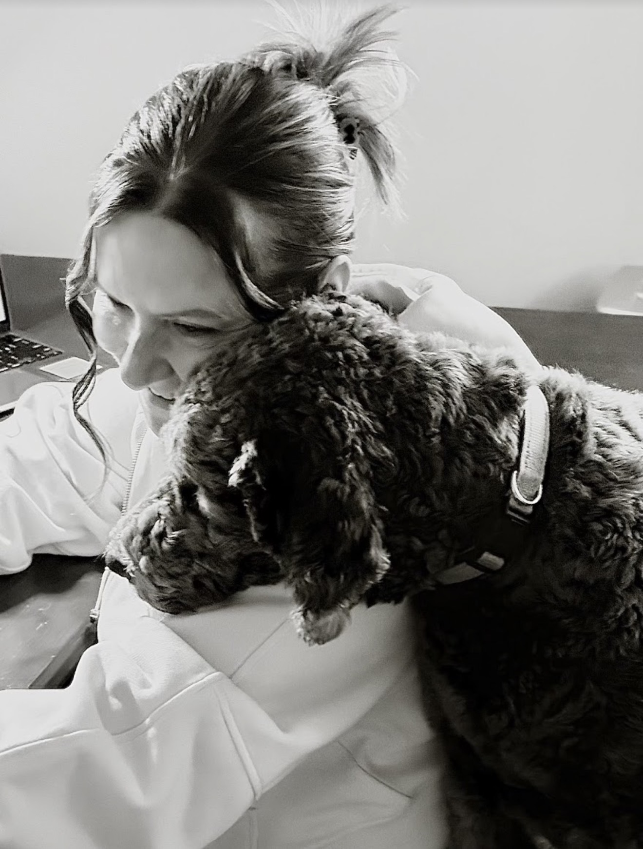Remi at home with Gena Thompson