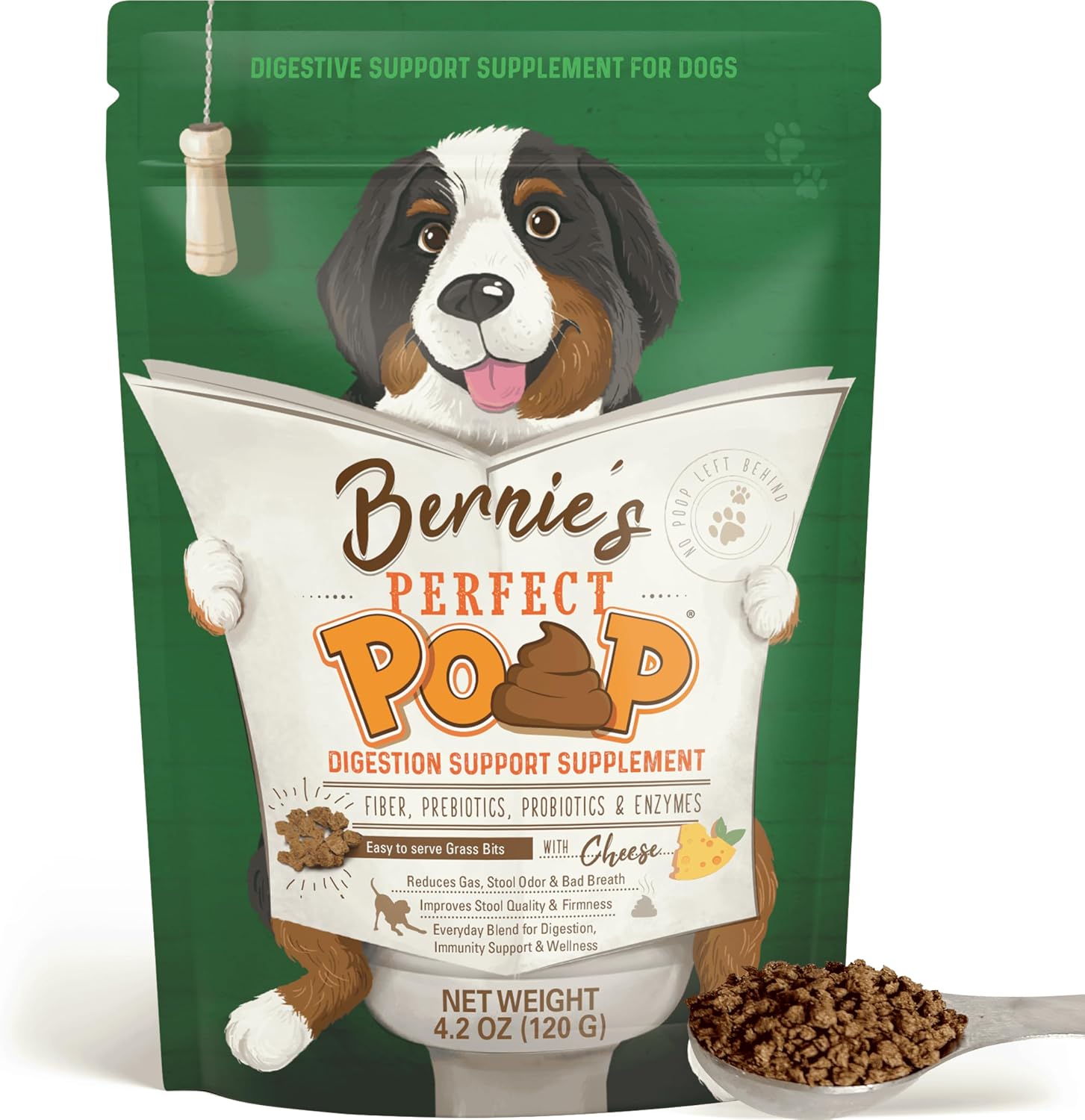 Bernie's Perfect Poop 4-in-1 Dog Digestion Supplement, Cheese, 4.2 oz by Bernie's Store