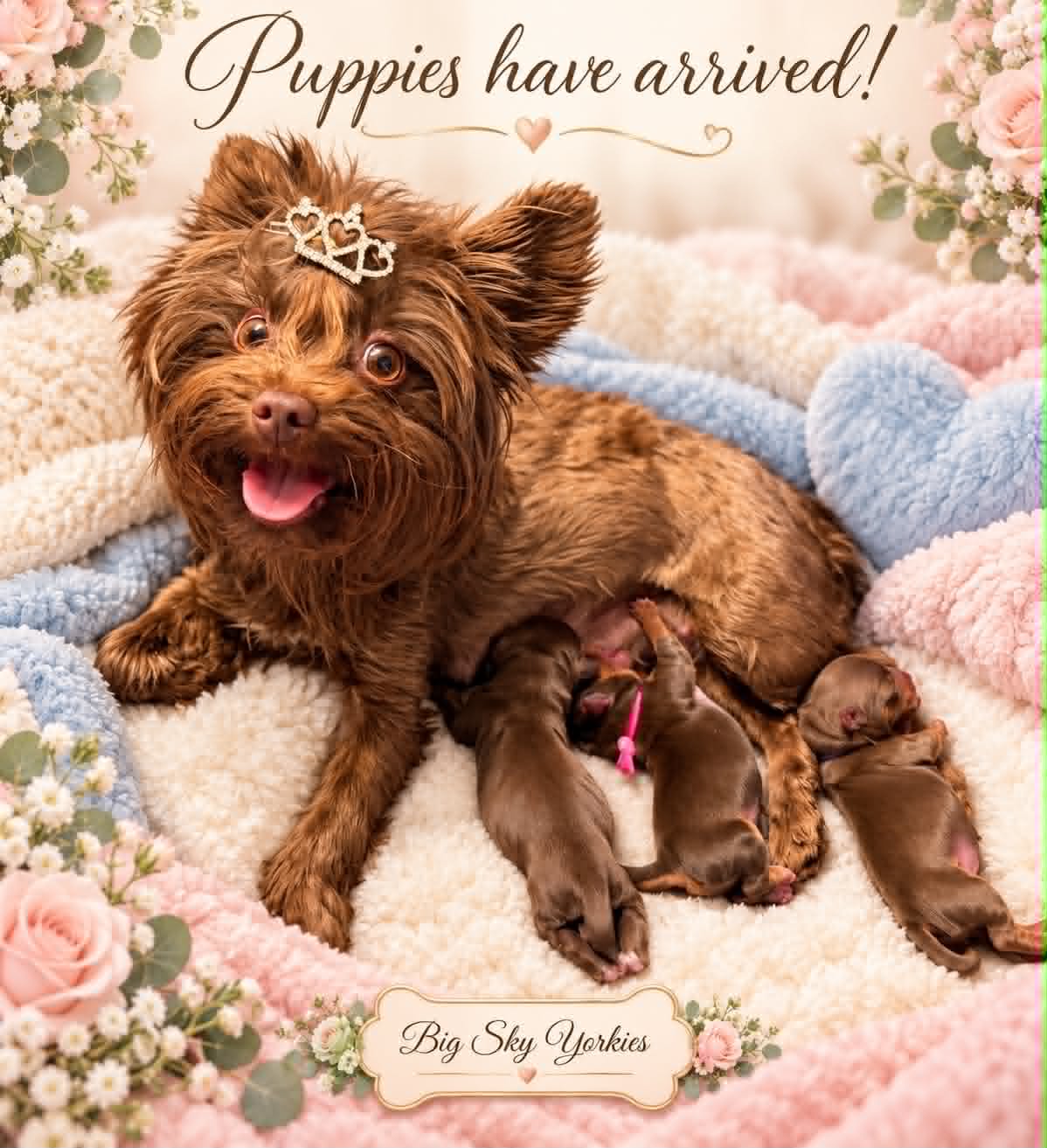 Ireland Oct 2026, a litter of Yorkshire Terrier puppies at Big Sky Yorkies